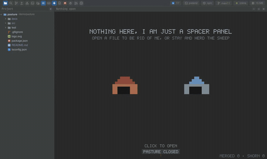 A git strip clicked: the old text, and putting it back