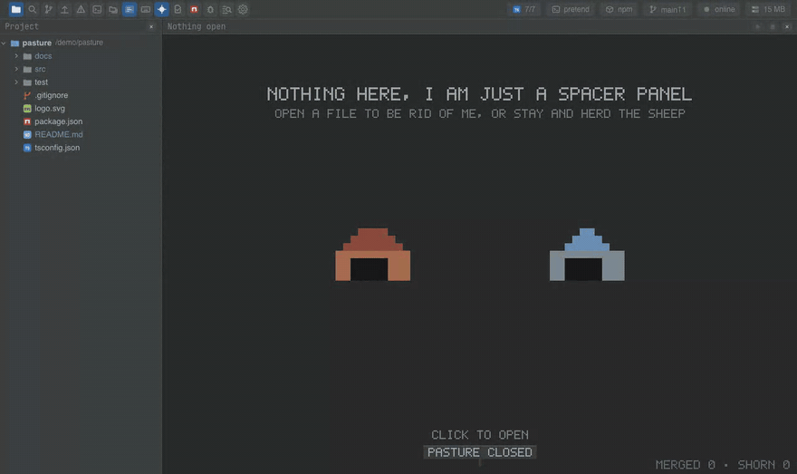 Typing commands, then a dev server in a second terminal